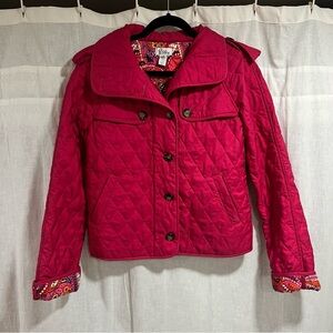Lilly Pulitzer Hot Pink Paisley Quilted Jacket